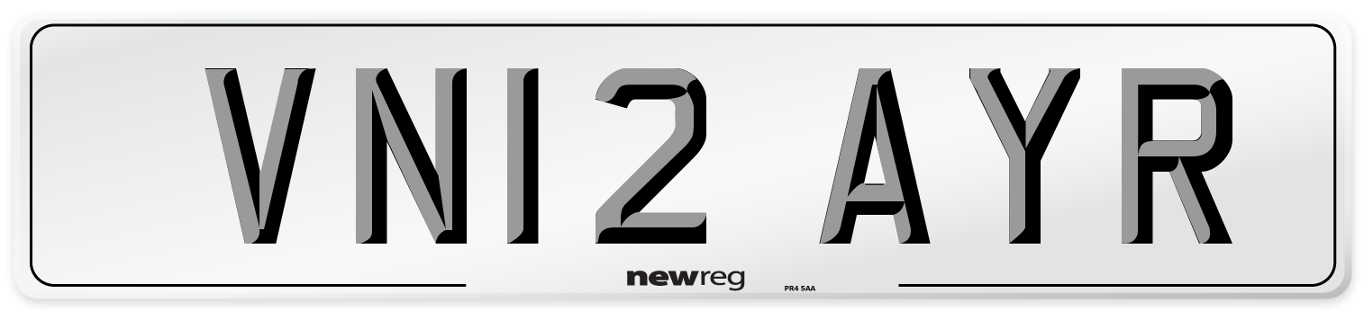 VN12 AYR Number Plate from New Reg
